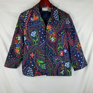 Alfred Dunner 10P Jacket Blue Floral